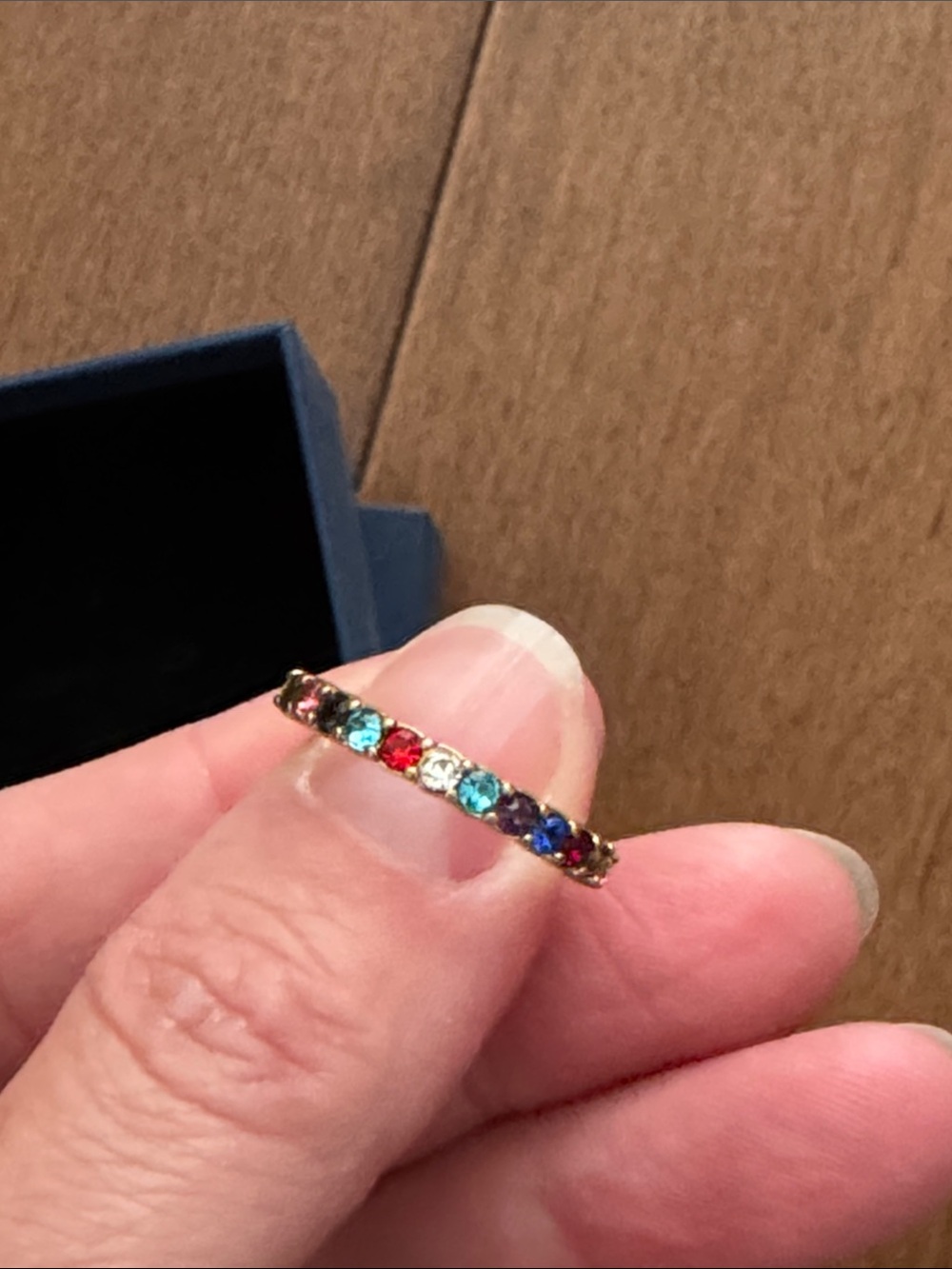 Taylor Swift Bejeweled Ring Multicolor Gemstone Band - Rainbow Stones - Picture 4 of 7
